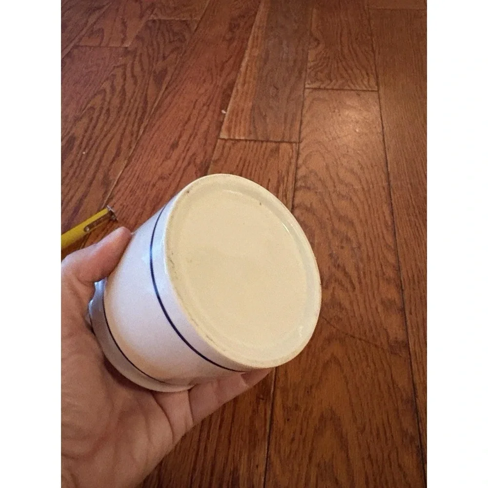 White and Blue Butter-bell Crock Pottery Will Ship‎ In 24 Hours